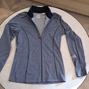 Cutter & Buck Navy Heather Body Skimming Active Full-Zip Jacket